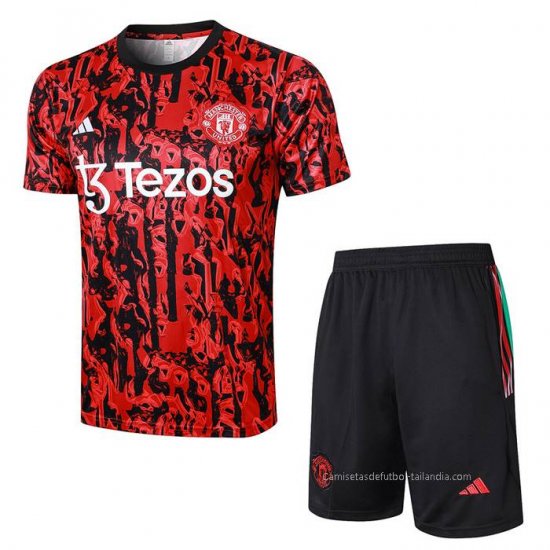 Chandal del Manchester United Manga Corta 2023-2024 Rojo - Pantalon Corto - Haga un click en la imagen para cerrar