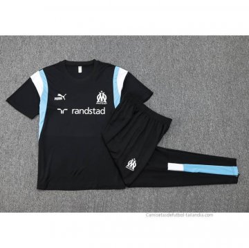 Chandal del Olympique Marsella Manga Corta 2023-2024 Negro