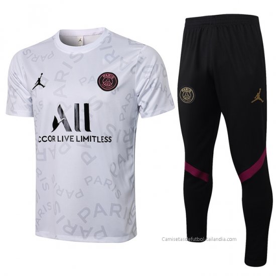 Chandal del Paris Saint-Germain Jordan Manga Corta 2021-2022 Blanco - Haga un click en la imagen para cerrar