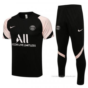 Chandal del Paris Saint-Germain Manga Corta 2021-2022 Negro y Rosa Chandal del Paris Saint-Germain Manga Corta 2021-2022 Negro y Rosa