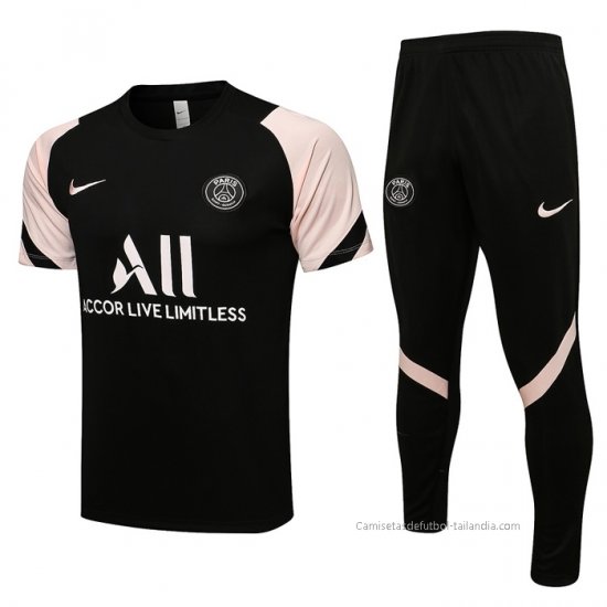 Chandal del Paris Saint-Germain Manga Corta 2021-2022 Negro y Rosa - Haga un click en la imagen para cerrar