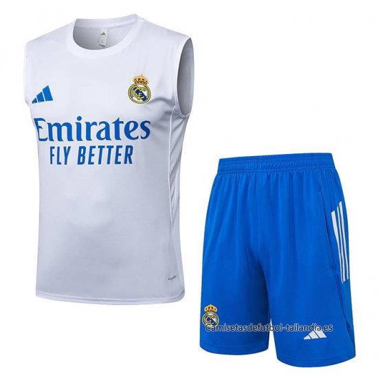 Chandal del Real Madrid Sin Mangas 2025-2026 Blanco Azul - Haga un click en la imagen para cerrar