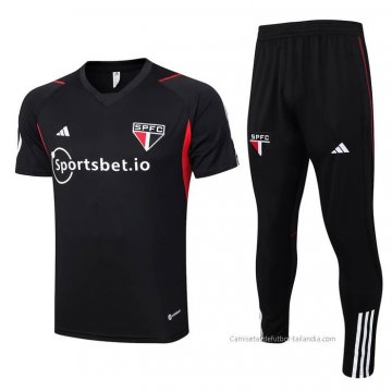 Chandal del Sao Paulo Manga Corta 2023-2024 Negro Chandal del Sao Paulo Manga Corta 2023-2024 Negro