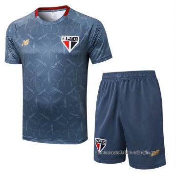 Chandal del Sao Paulo Manga Corta 2025-2026 Azul Gris - Pantalon Corto Chandal del Sao Paulo Manga Corta 2025-2026 Azul Gris - Pantalon Corto