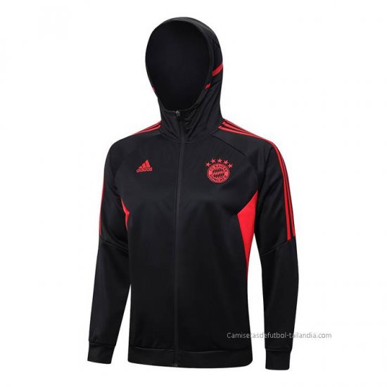 Chaqueta con Capucha del Bayern Munich 2023-2024 Negro - Haga un click en la imagen para cerrar