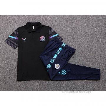 Conjunto Polo del Manchester City 2022-2023 Negro