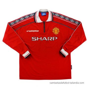 1ª Camiseta Manchester United Manga Larga Retro 1998-1999 1ª Camiseta Manchester United Manga Larga Retro 1998-1999