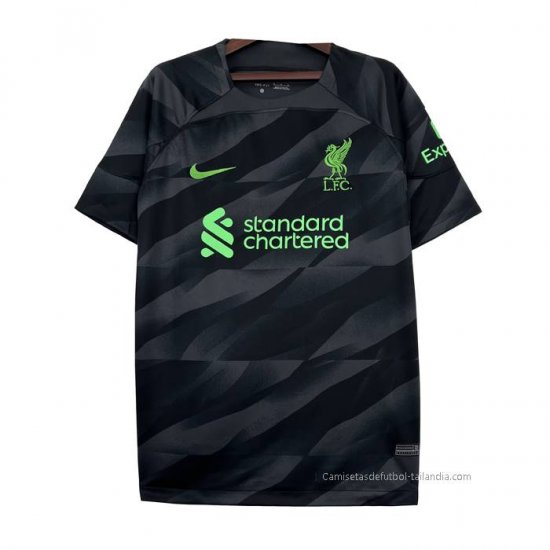Tailandia Camiseta Liverpool Portero 2023-2024 Negro - Haga un click en la imagen para cerrar
