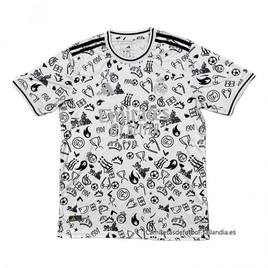 Tailandia Camiseta Real Madrid Special 2025-2026 Blanco Negro - Haga un click en la imagen para cerrar
