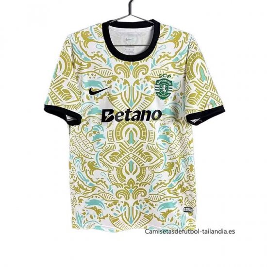 Tailandia Camiseta Sporting Special 2025-2026 Amarillo Azul - Haga un click en la imagen para cerrar