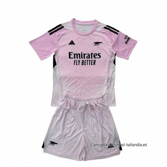 Camiseta Arsenal Portero Nino 2025-2026 Rosa - Haga un click en la imagen para cerrar