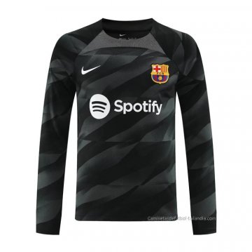 Camiseta Barcelona Portero Manga Larga 2023-2024 Negro Camiseta Barcelona Portero Manga Larga 2023-2024 Negro
