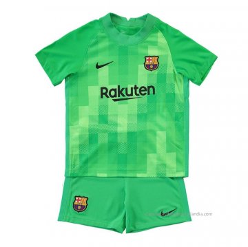 Camiseta Barcelona Portero Nino 2021-2022 Verde Camiseta Barcelona Portero Nino 2021-2022 Verde