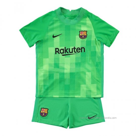 Camiseta Barcelona Portero Nino 2021-2022 Verde - Haga un click en la imagen para cerrar