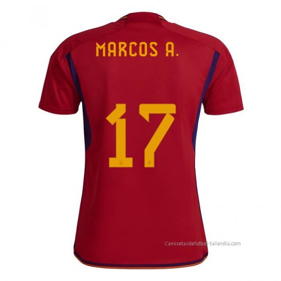 1ª Camiseta Espana Jugador Marcos A. 2022 - Haga un click en la imagen para cerrar