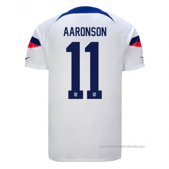 1ª Camiseta Estados Unidos Jugador Aaronson 2022 - Haga un click en la imagen para cerrar