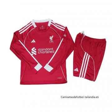 1ª Camiseta Liverpool Manga Larga Nino 2025-2026 1ª Camiseta Liverpool Manga Larga Nino 2025-2026