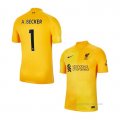 Camiseta Liverpool Portero Jugador A.Becker 2021-2022 Amarillo