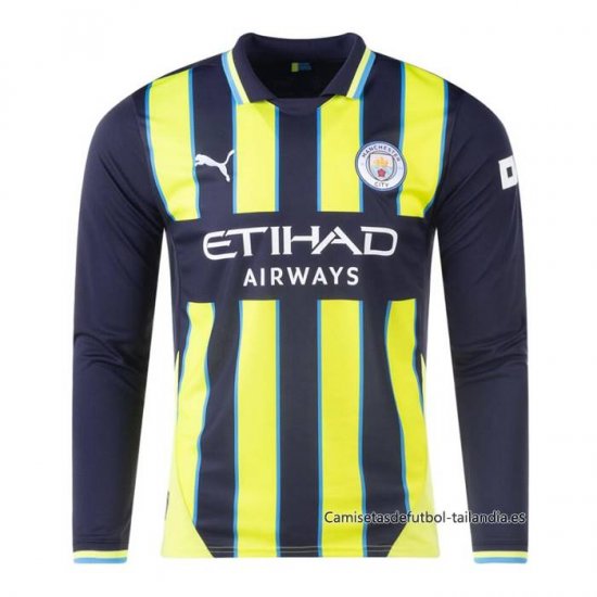 2ª Camiseta Manchester City Manga Larga 2024-2025 - Haga un click en la imagen para cerrar