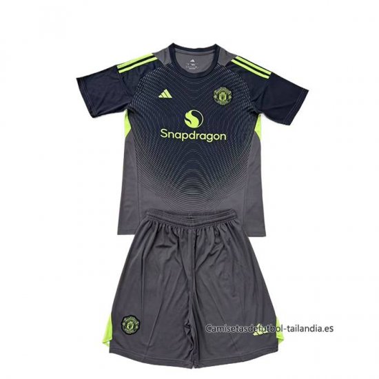 2ª Camiseta Manchester United Portero Nino 2025-2026 Negro - Haga un click en la imagen para cerrar