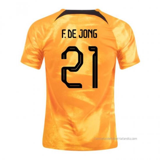 1ª Camiseta Paises Bajos Jugador F.De Jong 2022 - Haga un click en la imagen para cerrar