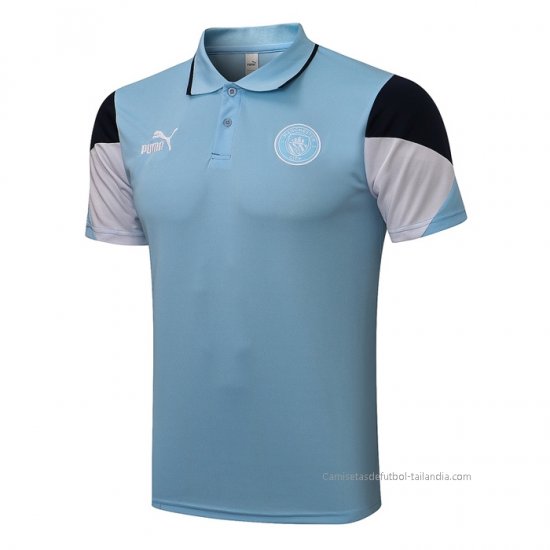Camiseta Polo del Manchester City 2021-2022 Azul - Haga un click en la imagen para cerrar