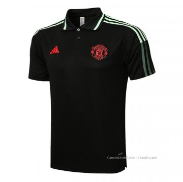 Camiseta Polo del Manchester United 2021-2022 Negro y Verde Camiseta Polo del Manchester United 2021-2022 Negro y Verde