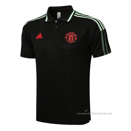 Camiseta Polo del Manchester United 2021-2022 Negro y Verde - Haga un click en la imagen para cerrar
