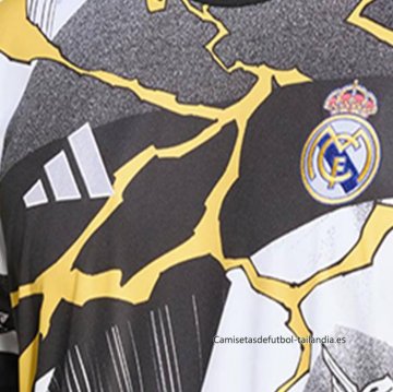 Camiseta Pre Partido del Real Madrid 2025-2026 Negro Blanco