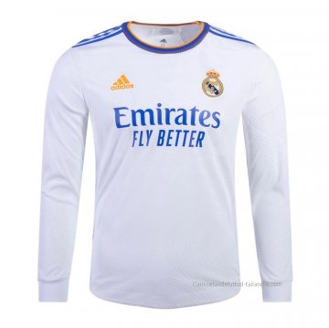 1ª Camiseta Real Madrid Authentic Manga Larga 2021-2022 1ª Camiseta Real Madrid Authentic Manga Larga 2021-2022