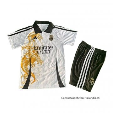 Camiseta Real Madrid Dragon Nino 2025-2026 Blanco