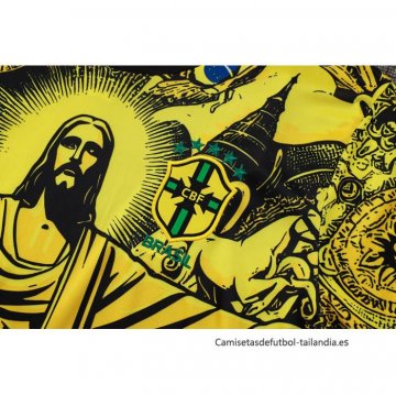Camiseta de Entrenamiento Brasil Jesus 2024-2025 Amarillo
