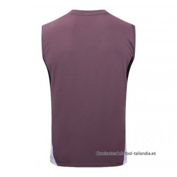 Camiseta de Entrenamiento Manchester United Sin Mangas 2025-2026 Rojo Purpura