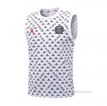 Camiseta de Entrenamiento Paris Saint-Germain Jordan Sin Mangas 2022-2023 Blanco Camiseta de Entrenamiento Paris Saint-Germain Jordan Sin Mangas 2022-2023 Blanco