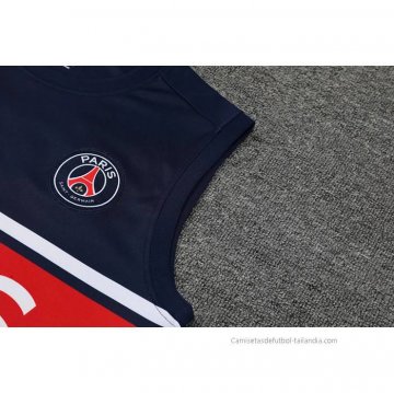 Camiseta de Entrenamiento Paris Saint-Germain Sin Mangas 2022-2023 Azul y Rojo