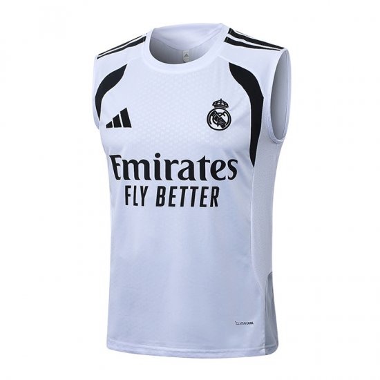 Camiseta de Entrenamiento Real Madrid Sin Mangas 2025-2026 Blanco - Haga un click en la imagen para cerrar