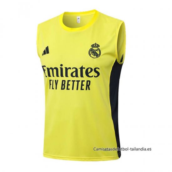 Camiseta de Entrenamiento Real Madrid Sin Mangas 2025-2026 Amarillo - Haga un click en la imagen para cerrar