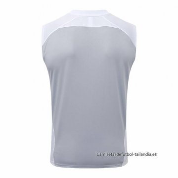Camiseta de Entrenamiento Real Madrid Sin Mangas 2025-2026 Gris Blanco