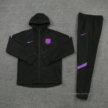 Chandal con Capucha del Barcelona 2021-2022 Negro