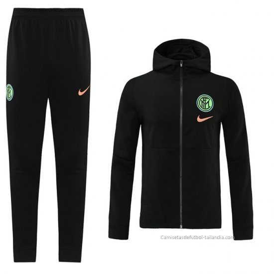 Chandal con Capucha del Inter Milan 2021 Negro - Haga un click en la imagen para cerrar