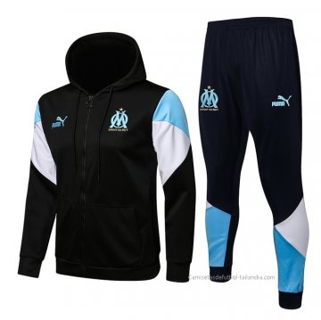 Chandal con Capucha del Olympique Marsella 2021-2022 Negro Chandal con Capucha del Olympique Marsella 2021-2022 Negro
