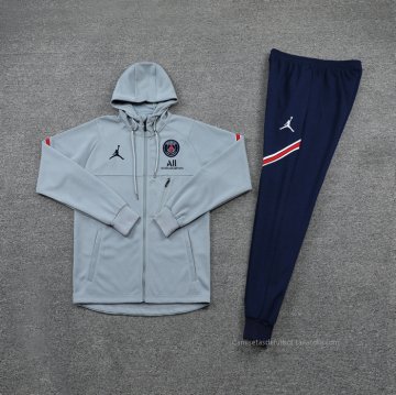 Chandal con Capucha del Paris Saint-Germain 2021-2022 Gris