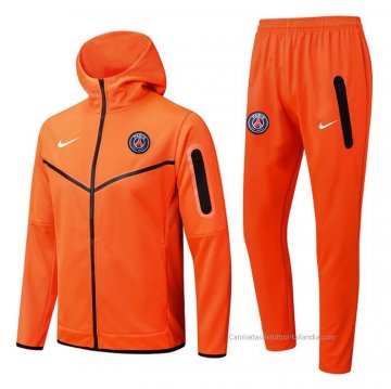 Chandal con Capucha del Paris Saint-Germain 2022-2023 Naranja Chandal con Capucha del Paris Saint-Germain 2022-2023 Naranja