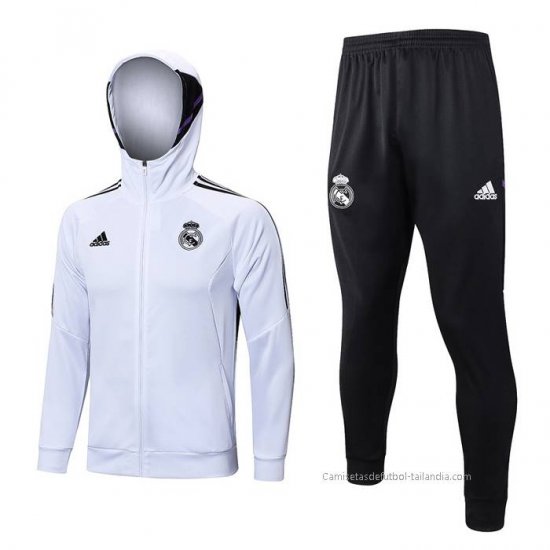 Chandal con Capucha del Real Madrid 2022-2023 Blanco - Haga un click en la imagen para cerrar