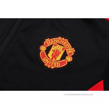 Chandal de Chaqueta del Manchester United 2022-2023 Negro y Rojo