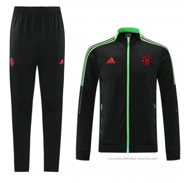 Chandal de Chaqueta del Manchester United Nino 2021-2022 Negro Chandal de Chaqueta del Manchester United Nino 2021-2022 Negro