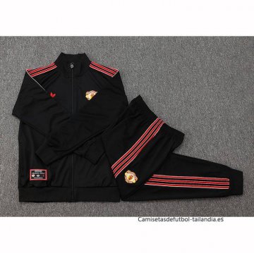 Chandal de Chaqueta del Manchester United Nino 2025-2026 Negro