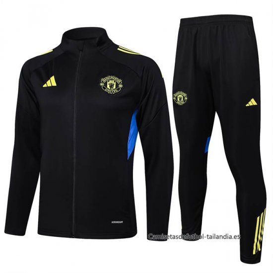 Chandal de Chaqueta del Manchester United Nino 2025-2026 Negro Amarillo - Haga un click en la imagen para cerrar