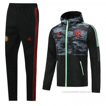 Chandal de Rompevientos del Manchester United 2021-2022 Negro Chandal de Rompevientos del Manchester United 2021-2022 Negro