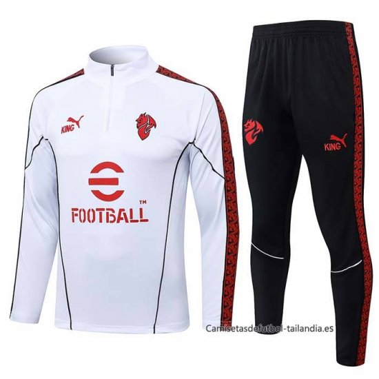 Chandal de Sudadera del AC Milan Nino 2025-2026 Blanco - Haga un click en la imagen para cerrar